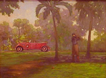 Packard and Golfer 1934 by Harley Bartlett