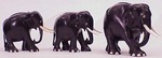 Three Carved Ebony Elephants